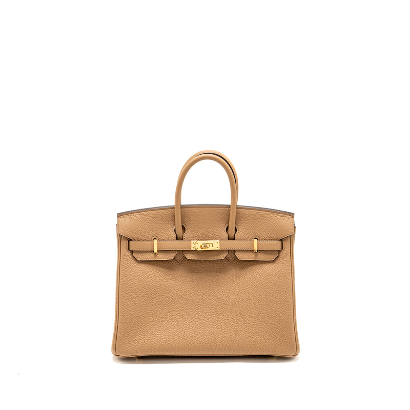 HERMES Birkin 25 Togo 0M Chai GHW Stamp U