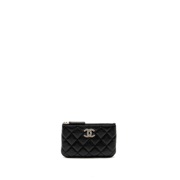 Chanel Detailed CC Small O-Case Pouch Caviar Black SHW (Microchip)