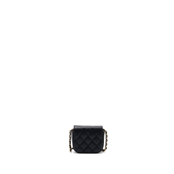 Chanel Mini Clutch With Chain Caviar Black LGHW (microchip)