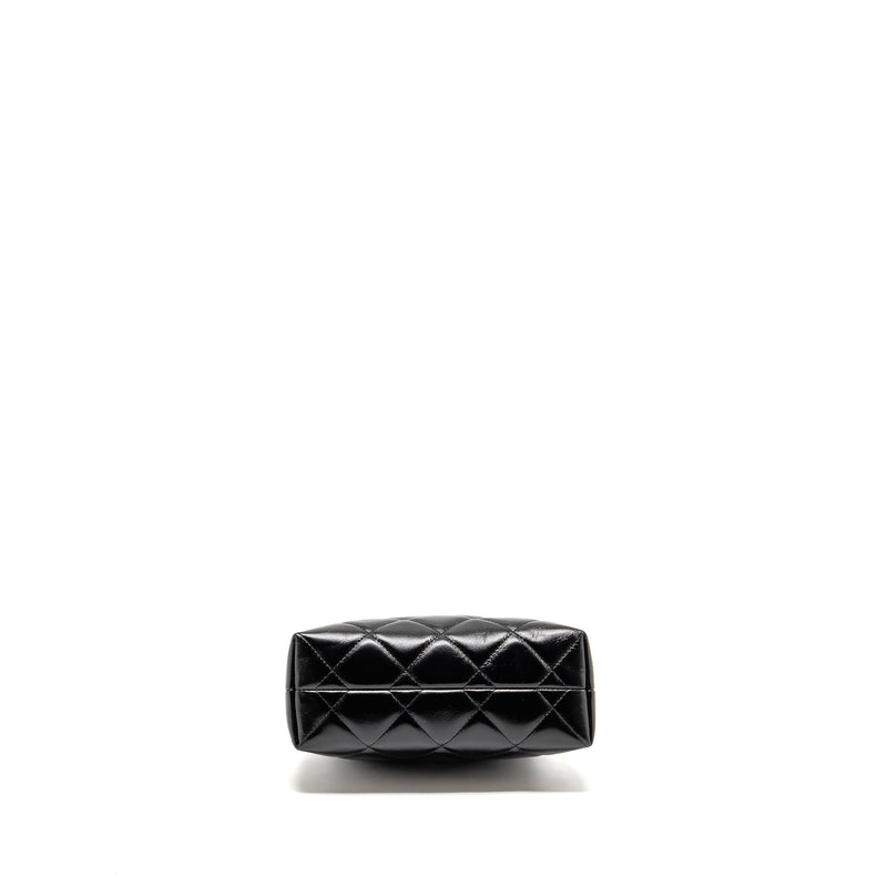 Chanel 24B Twist Chain Top Handle Hobo Lunch Box Bag Lambskin Black GHW (Microchip)
