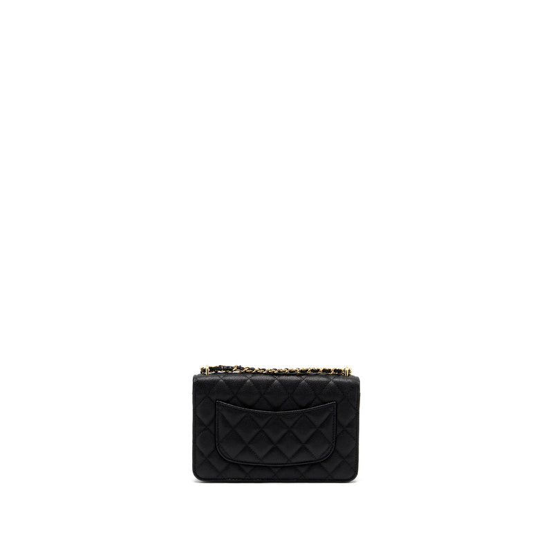 Chanel Wallet on Chain with Pocket Black Caviar GHW (Microchip)
