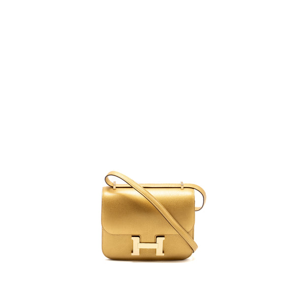 Hermes Mini Constance Chèvre Chamkilight Y9 Dore LGHW Stamp W