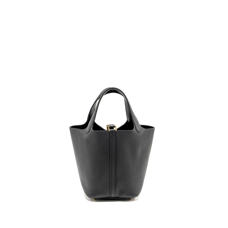 Hermes Picotin 18 Lock Bag Clemence Black GHW Stamp W