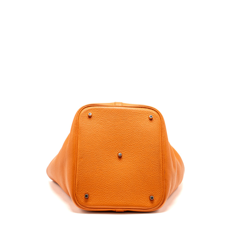 Hermes Picotin 26 Lock Bag Clemence Orange SHW Stamp Square R