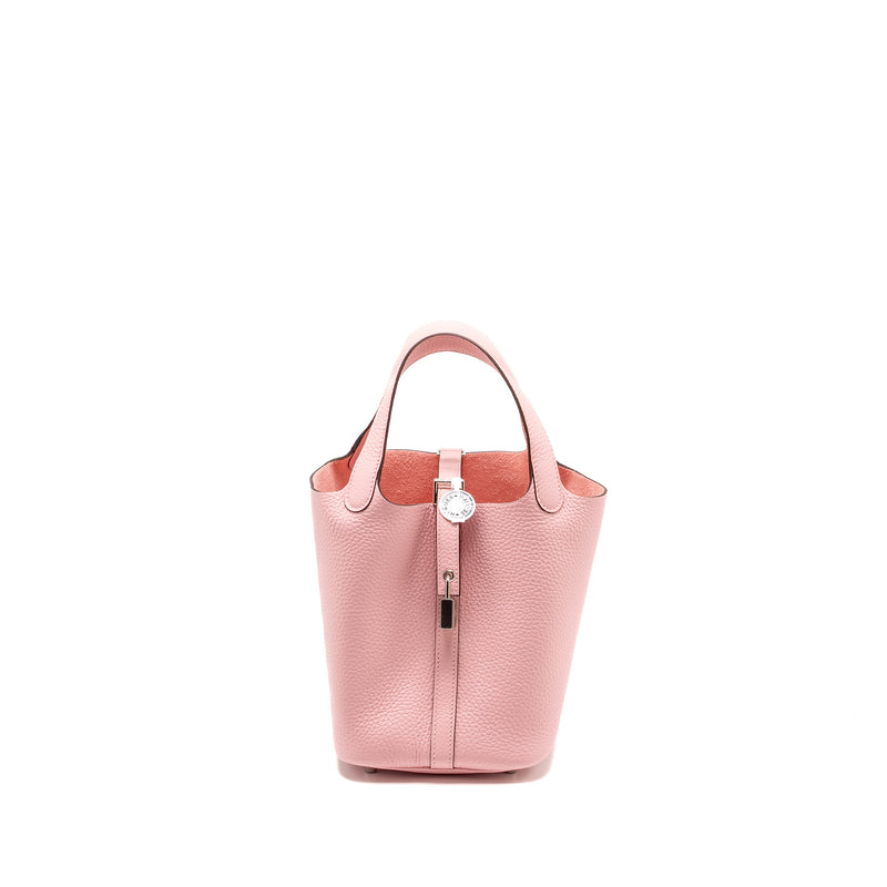 Hermes Picotin 18 Lock Bag Clemence Rose Sakura SHW Stamp B