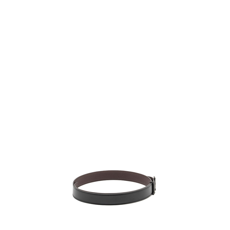 Hermes 100cm Men’s H Buckle Belt 32mm togo / box chocolate / black with so black buckle Stamp D