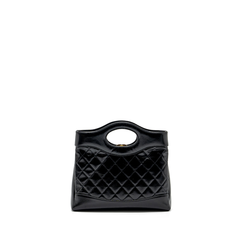 Chanel 23C mini 31 bag shiny calfskin black LGHW (microchip)