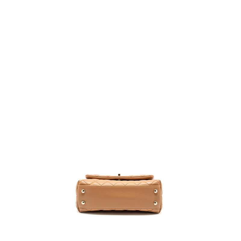 Chanel 21P Small Coco Handle Caviar caramel LGHW