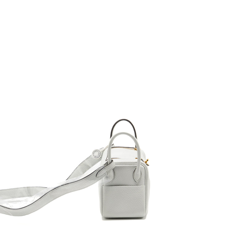 Hermes Mini Lindy II Clemence Gris Platine GHW Stamp K
