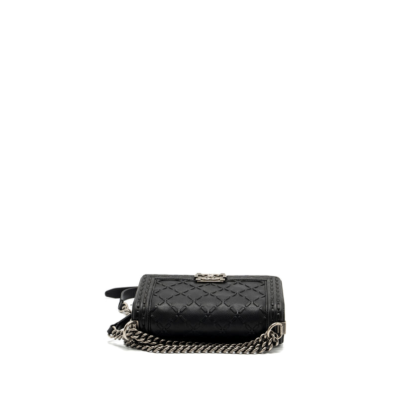 Chanel medium boy bag limited quilted caviar black ruthenium hardware
