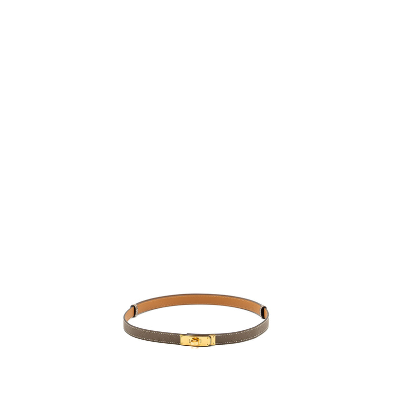 Hermes classic kelly belt Epsom etoupe GHW stamp B