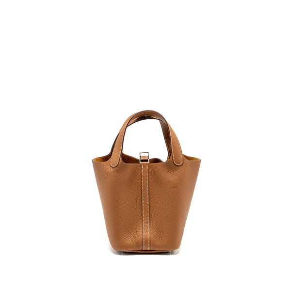 Hermes picotin 18 lock bag Clemence Gold SHW stamp B