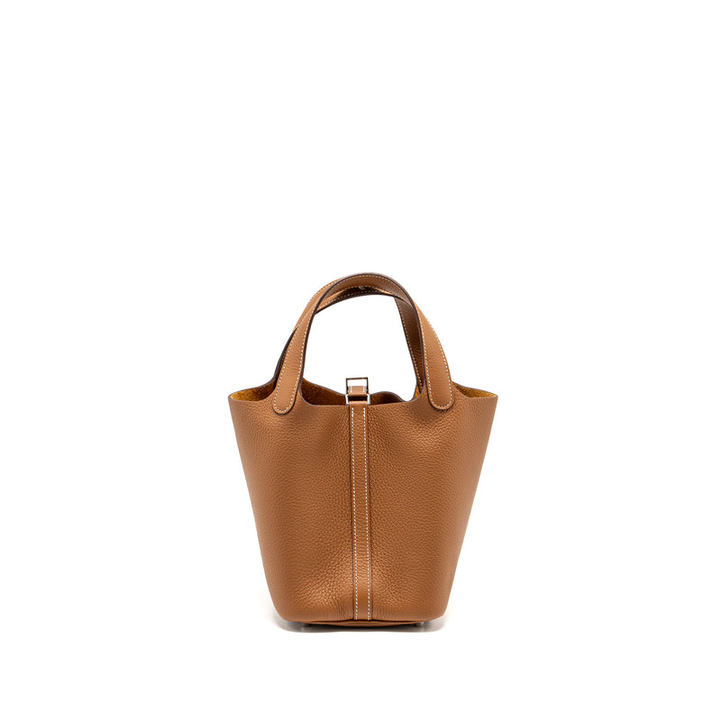 Hermes picotin 18 lock bag Clemence Gold SHW stamp B