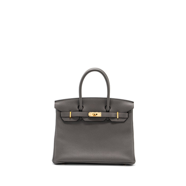 Hermes birkin 30 togo leather gris etain RGHW Stamp D