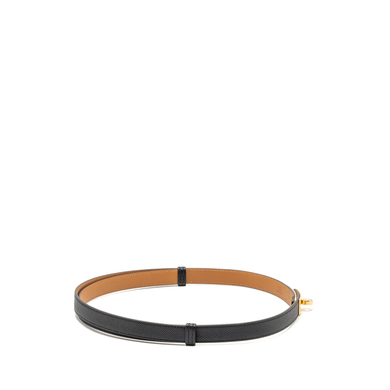 Hermes classic kelly 18 belt black GHW stamp K