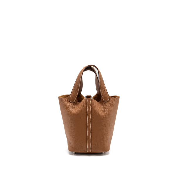 Hermes Picotin 18 Lock Bag Clemence Gold SHW Stamp U