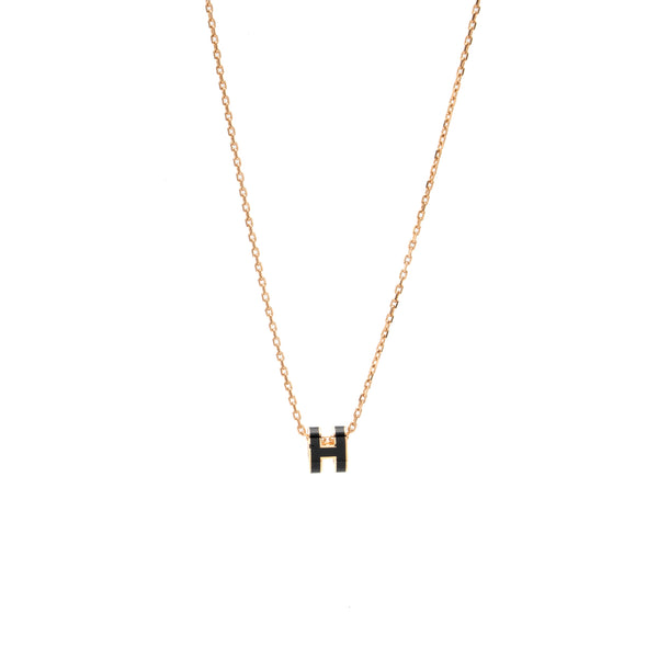 Hermes mini pop H pendant black RGHW