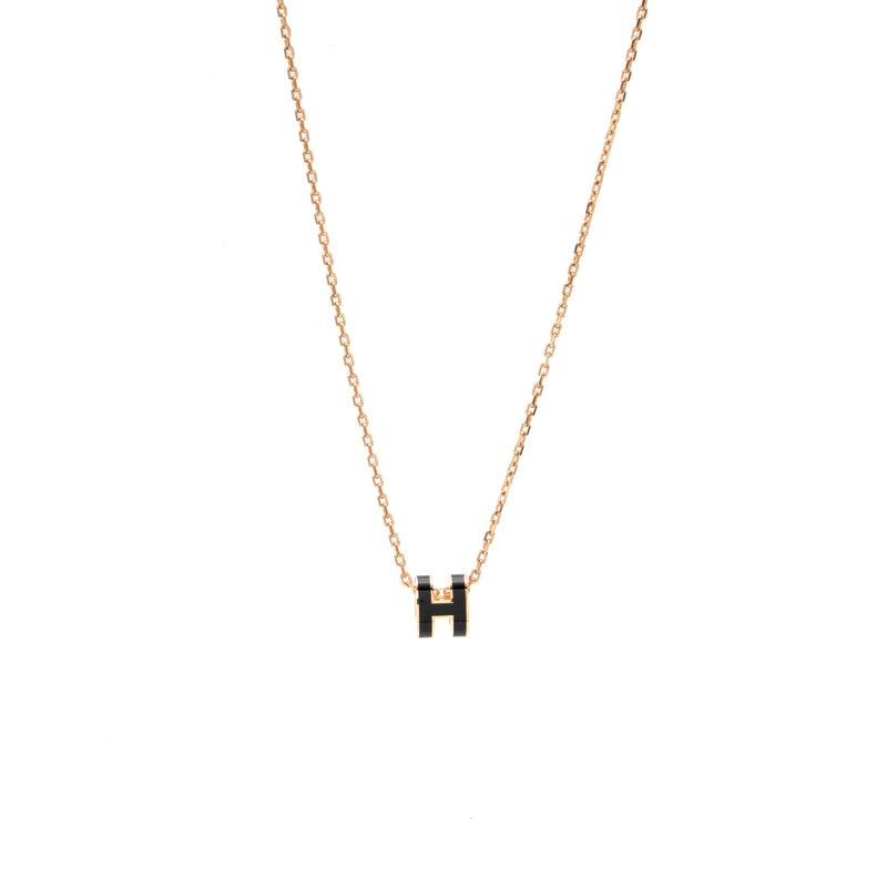 Hermes mini pop H pendant black RGHW