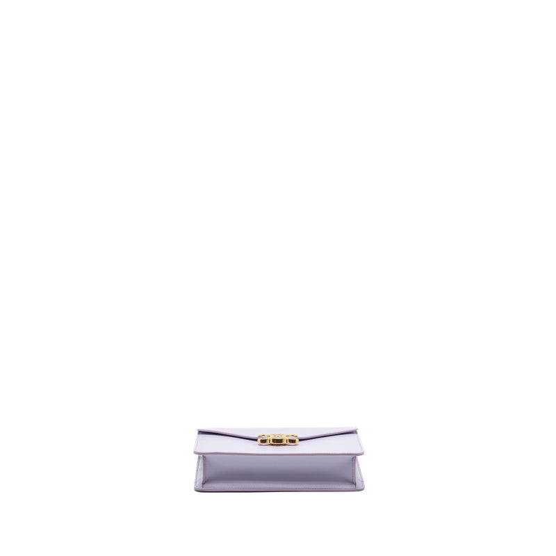 Celine Triomphe Wallet on Chain Margo Shiny Calfskin Light Lavender GHW