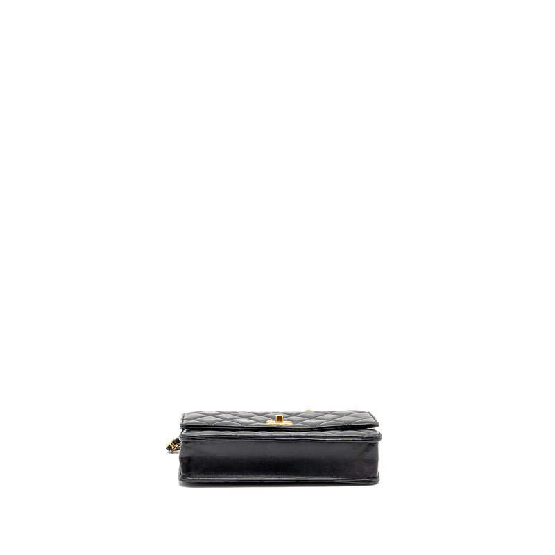 Chanel Pearl Crush Wallet on Chain Lambskin Black GHW (microchip)