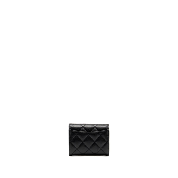 Chanel Classic Flap Card Holder Caviar Black LGHW (Microchip)