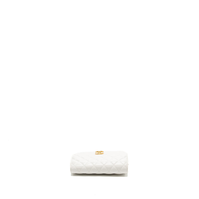 Chanel giant chain classic wallet on chain lambskin white multicolour hardware (Microchip)
