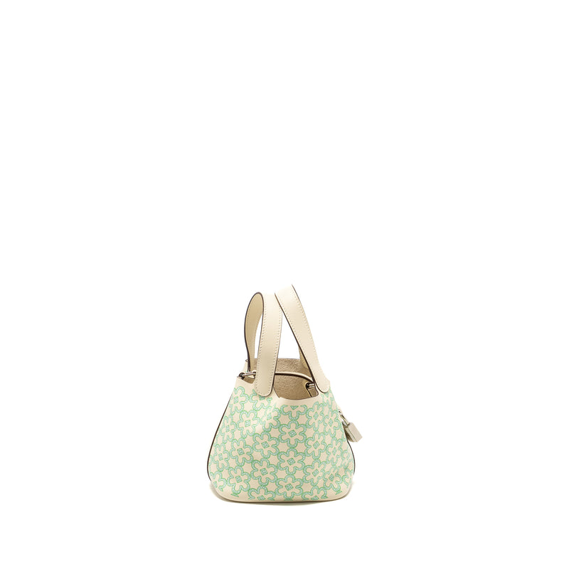 Hermes Lucky Daisy Micro Picotin Swift Nata/Vert/Blanc SHW Stamp U