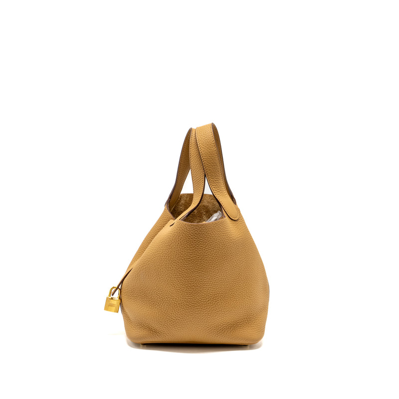 Hermes picotin 18 lock bag Clemence biscuit GHW stamp B