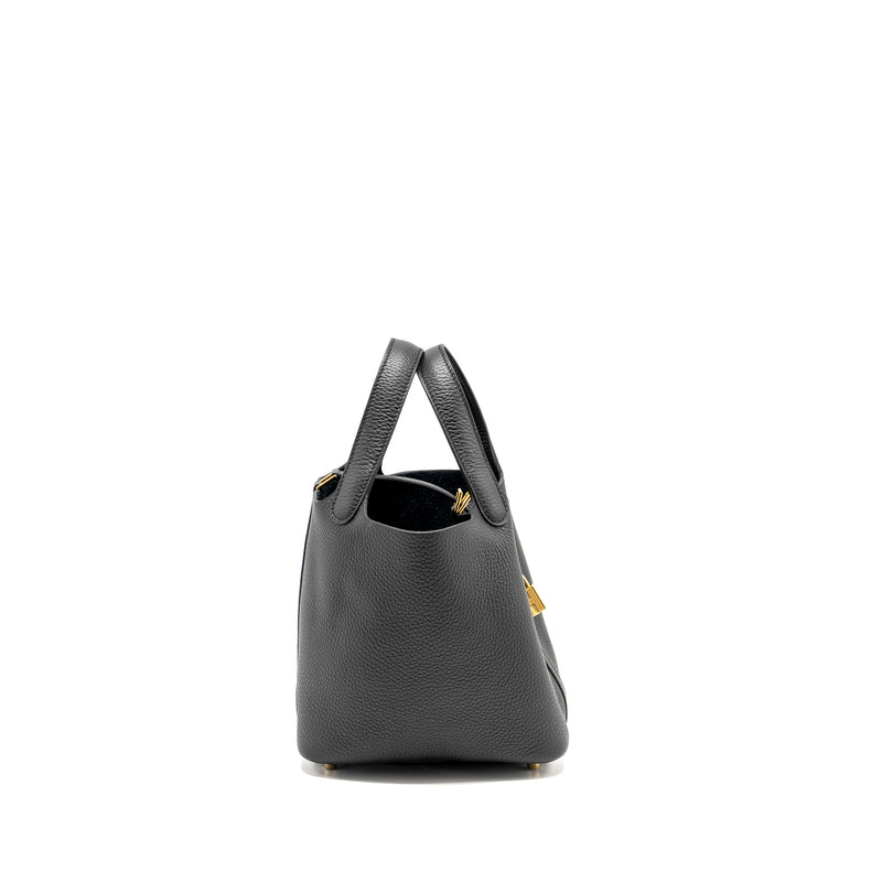 Hermes Picotin 18 Lock Bag Clemence Black GHW Stamp W
