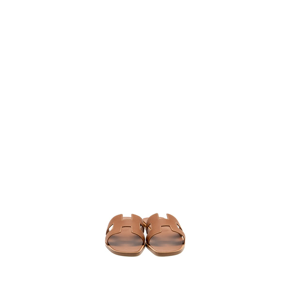 Hermes Size 38 Oran Sandals Calfskin GOLD