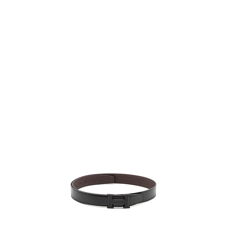 Hermes 100cm Men’s H Buckle Belt 32mm togo / box chocolate / black with so black buckle Stamp D