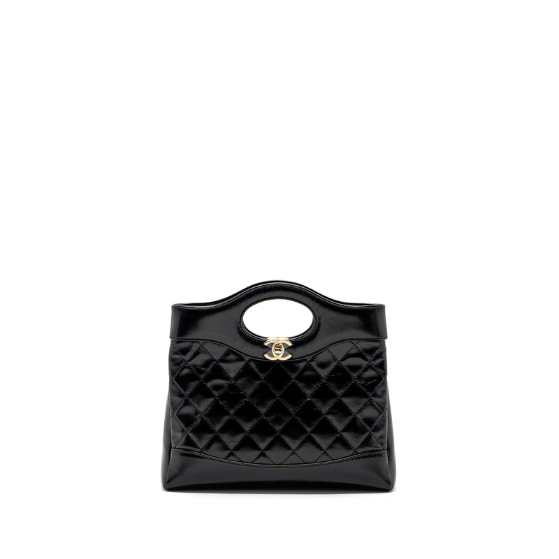 Chanel 23C mini 31 bag shiny calfskin black LGHW (microchip)