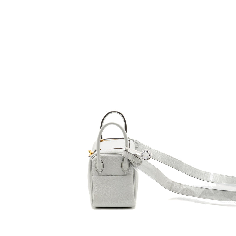 Hermes Mini Lindy II Clemence Gris Platine GHW Stamp K