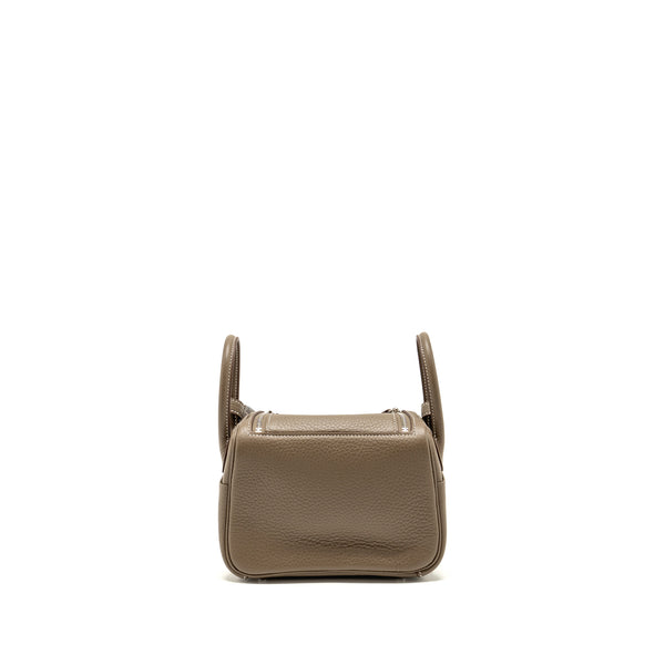 Hermes Mini Lindy II Clemence Etoupe SHW Stamp W