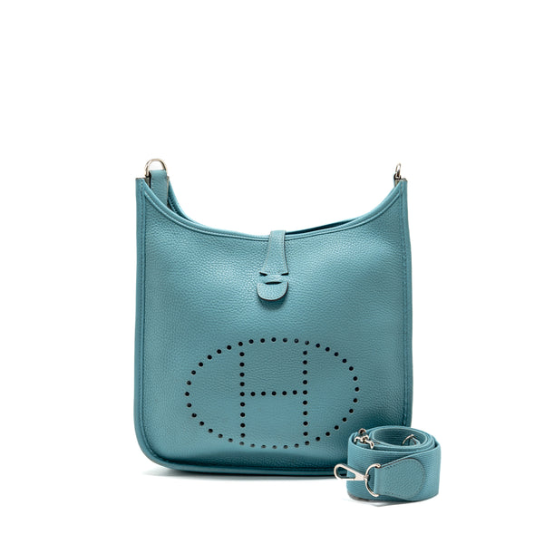 Hermes evelyne 29 clemence blue atoll SHW Stamp T