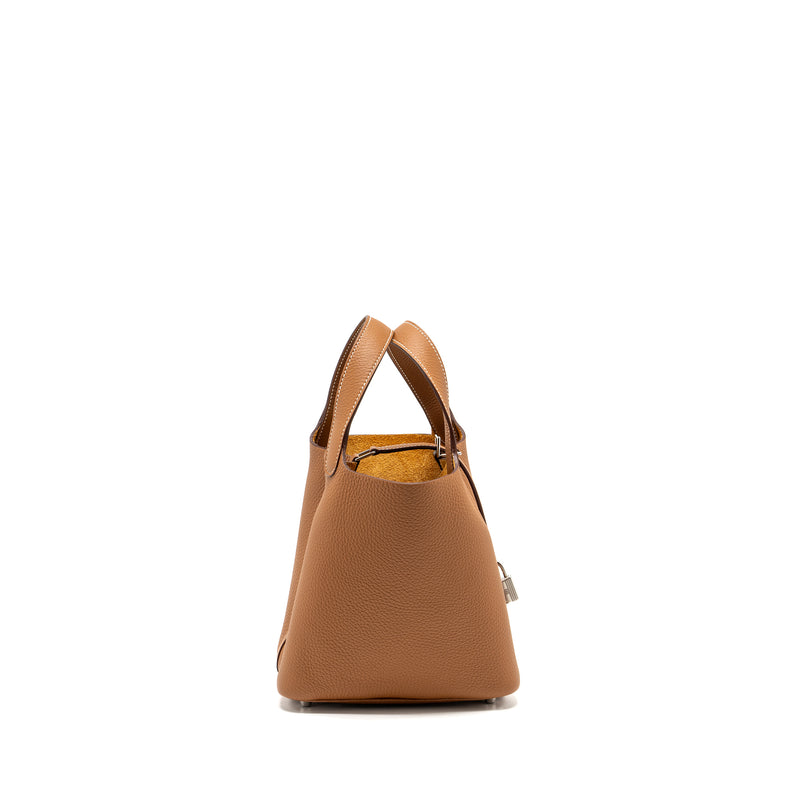 Hermes picotin 18 lock bag Clemence Gold SHW stamp B