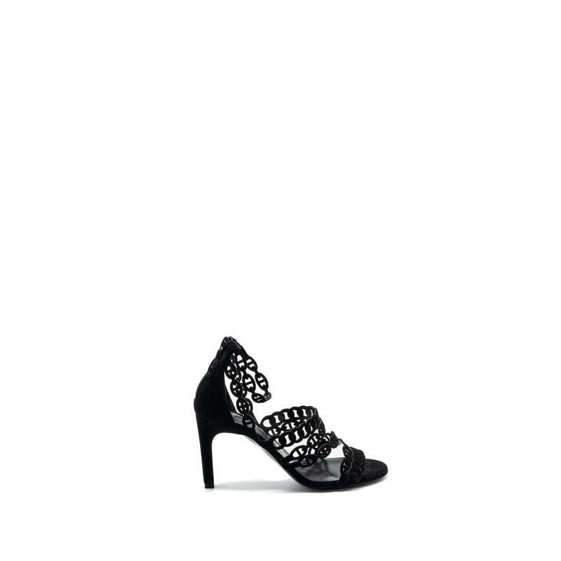 Hermes Size 36 Romy Sandals Suede Black