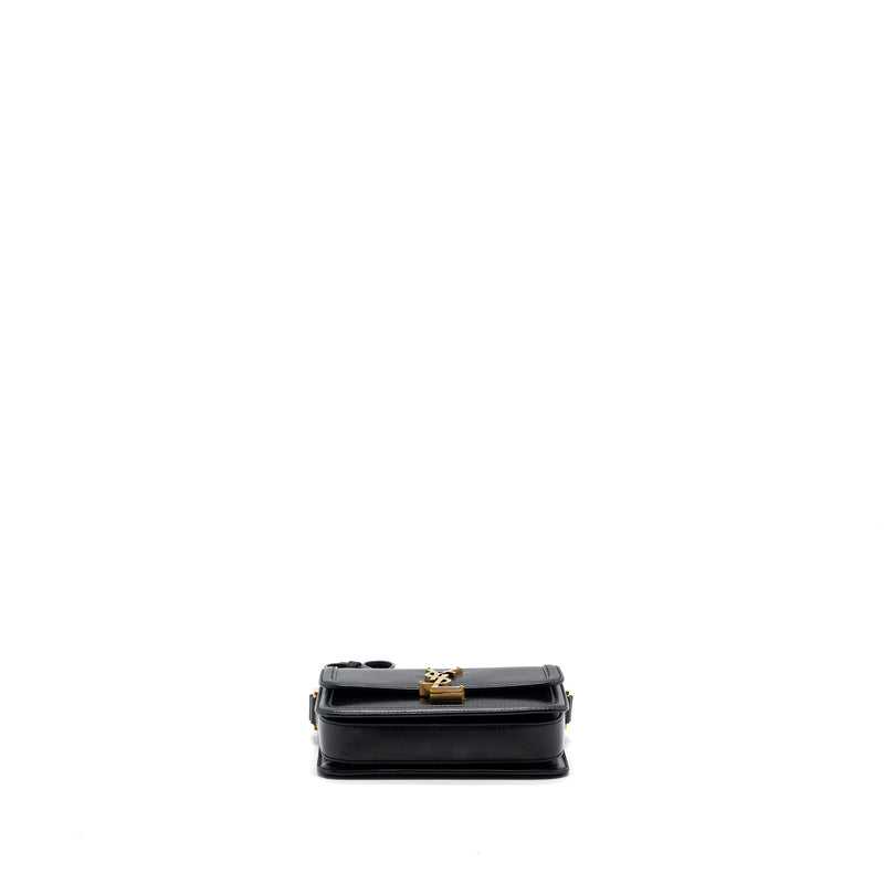 Saint Laurent Small Solferino Satchel Crossbody Bag Box Calfskin Black GHW