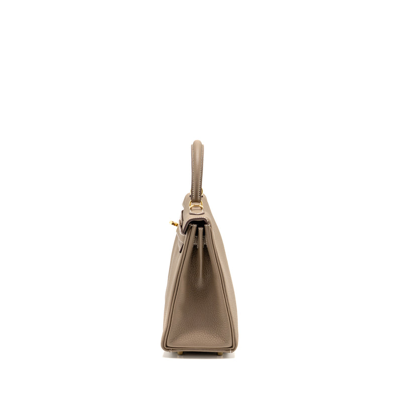 Hermes Kelly 25 Retourne TOGO Etoupe GHW Stamp W