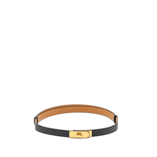 Hermes classic kelly 18 belt black GHW stamp K