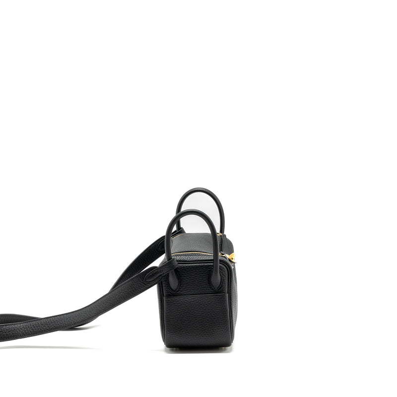 Hermes Mini Lindy Clemence Black GHW Stamp B