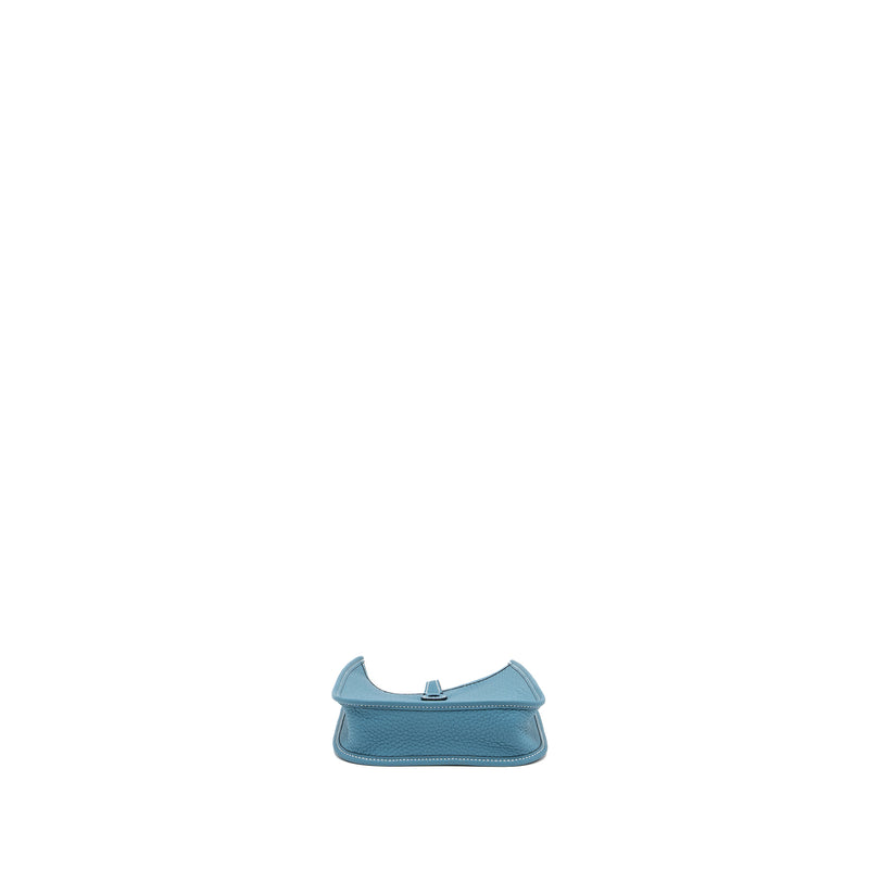 Hermes Mini Evelyne Clemence New Blue Jean GHW Stamp B