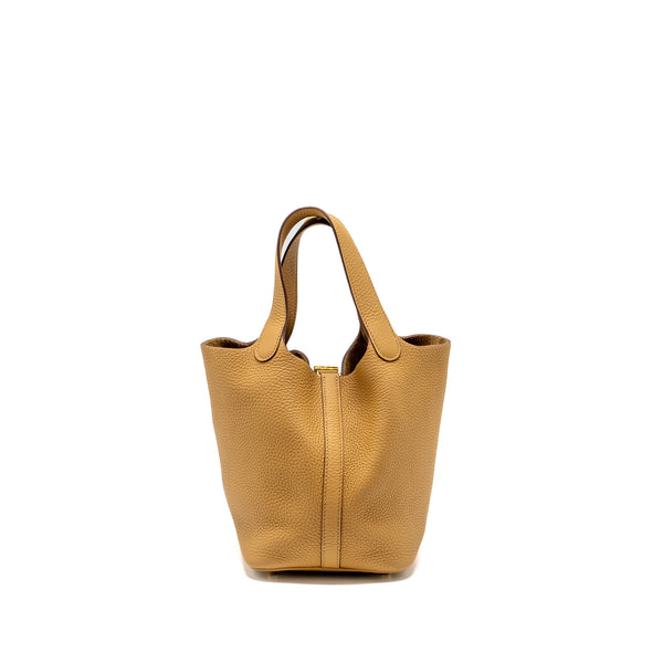Hermes picotin 18 lock bag Clemence biscuit GHW stamp B