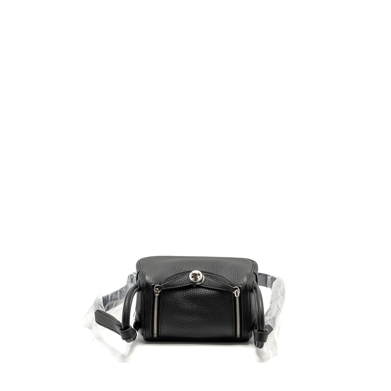 Hermes Mini Lindy Clemence Black SHW Stamp U