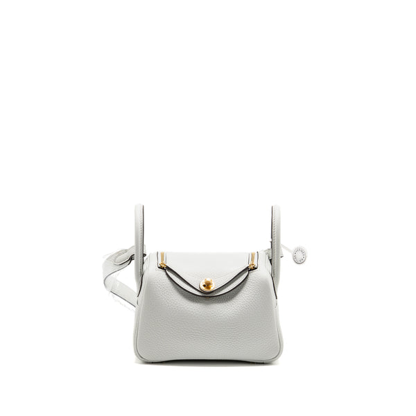 Hermes Mini Lindy II Clemence Gris Platine GHW Stamp K