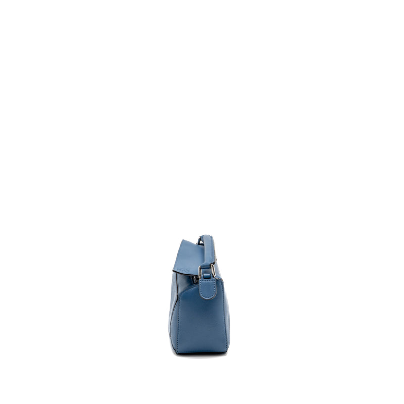 Loewe Mini Puzzle Bag Calfskin Dark Blue SHW