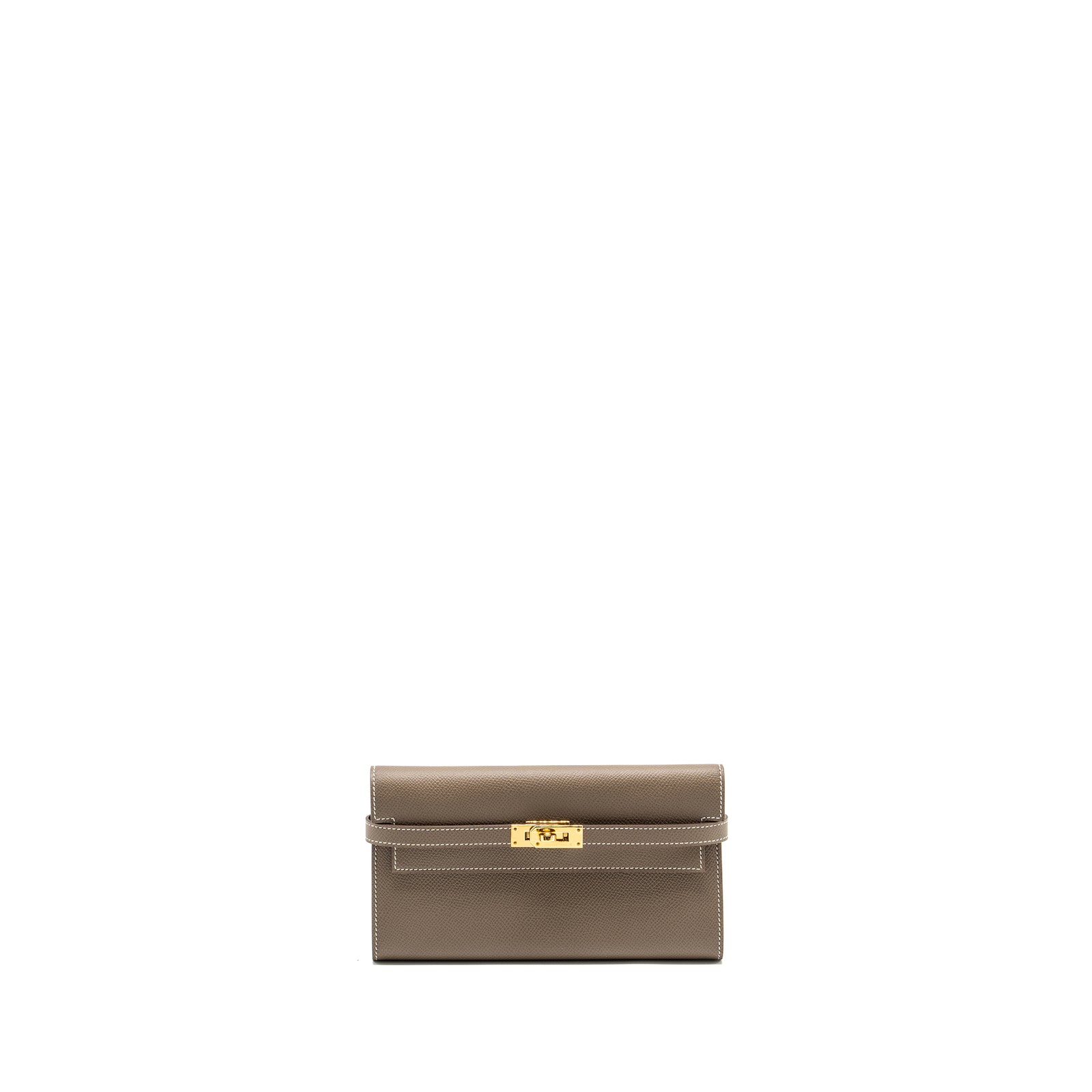Hermes Kelly wallet ケリーウォレット STAMP A【新品同様】 Hermes Kelly Long Wallet Epsom Etoupe GHW Stamp A