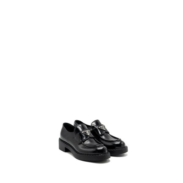 Prada Size 36 Loafer Calfskin Black SHW