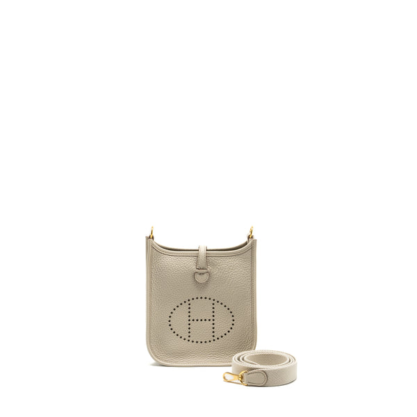 Hermes Mini Evelyn Clemence Beton GHW Stamp B