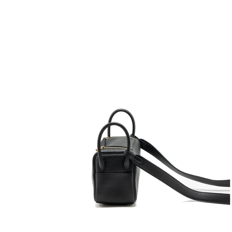 Hermes Mini Lindy Clemence Black GHW Stamp B